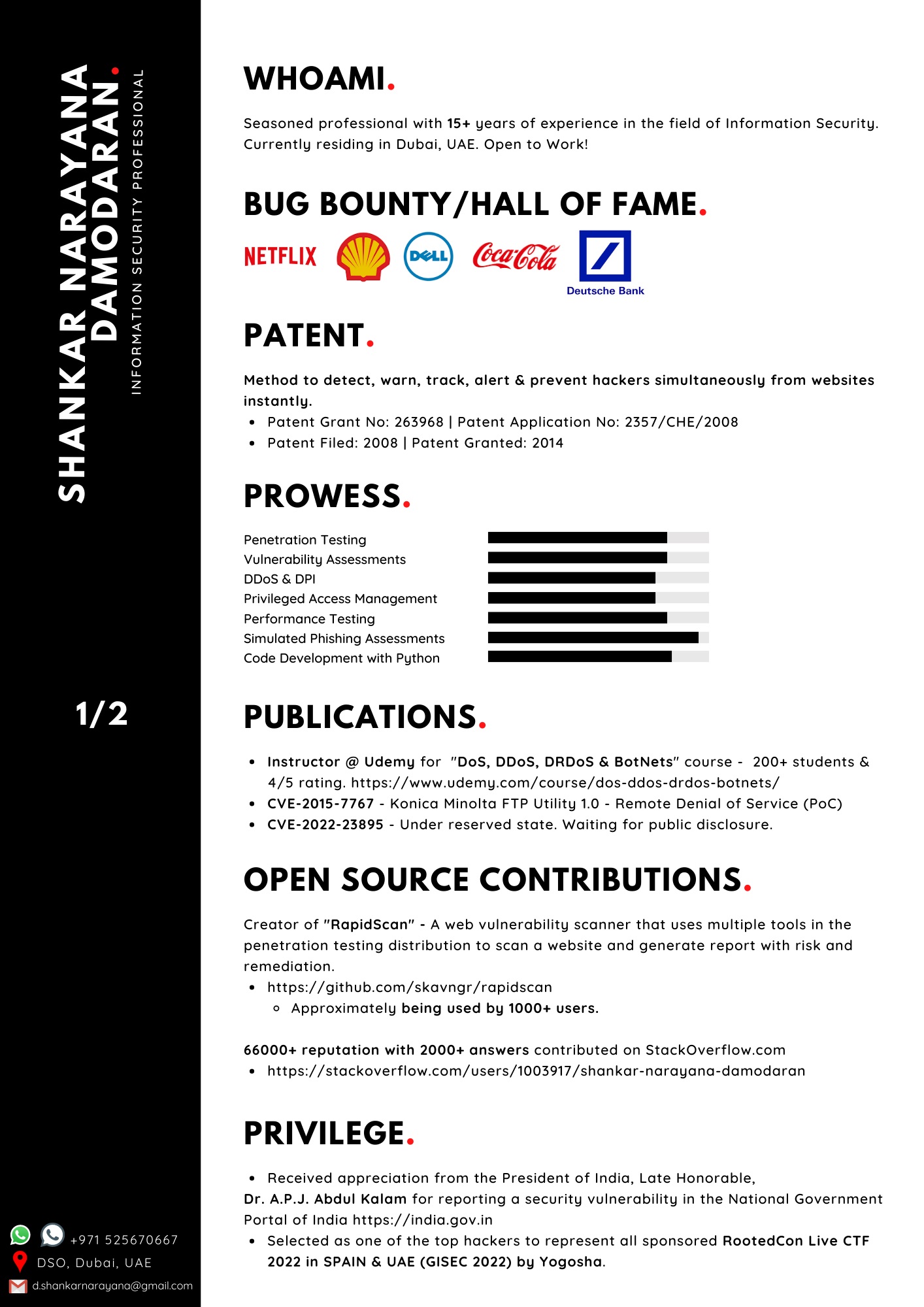 Shankar Damodaran Resume